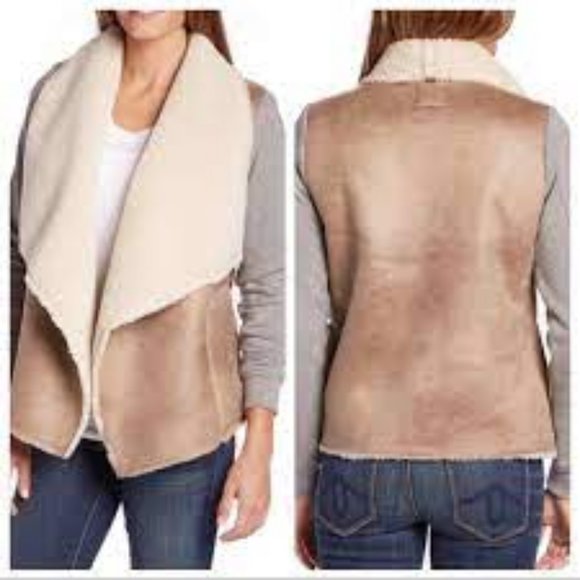 Billabong far and away faux shearling open jacket NWOT - Picture 2 of 8